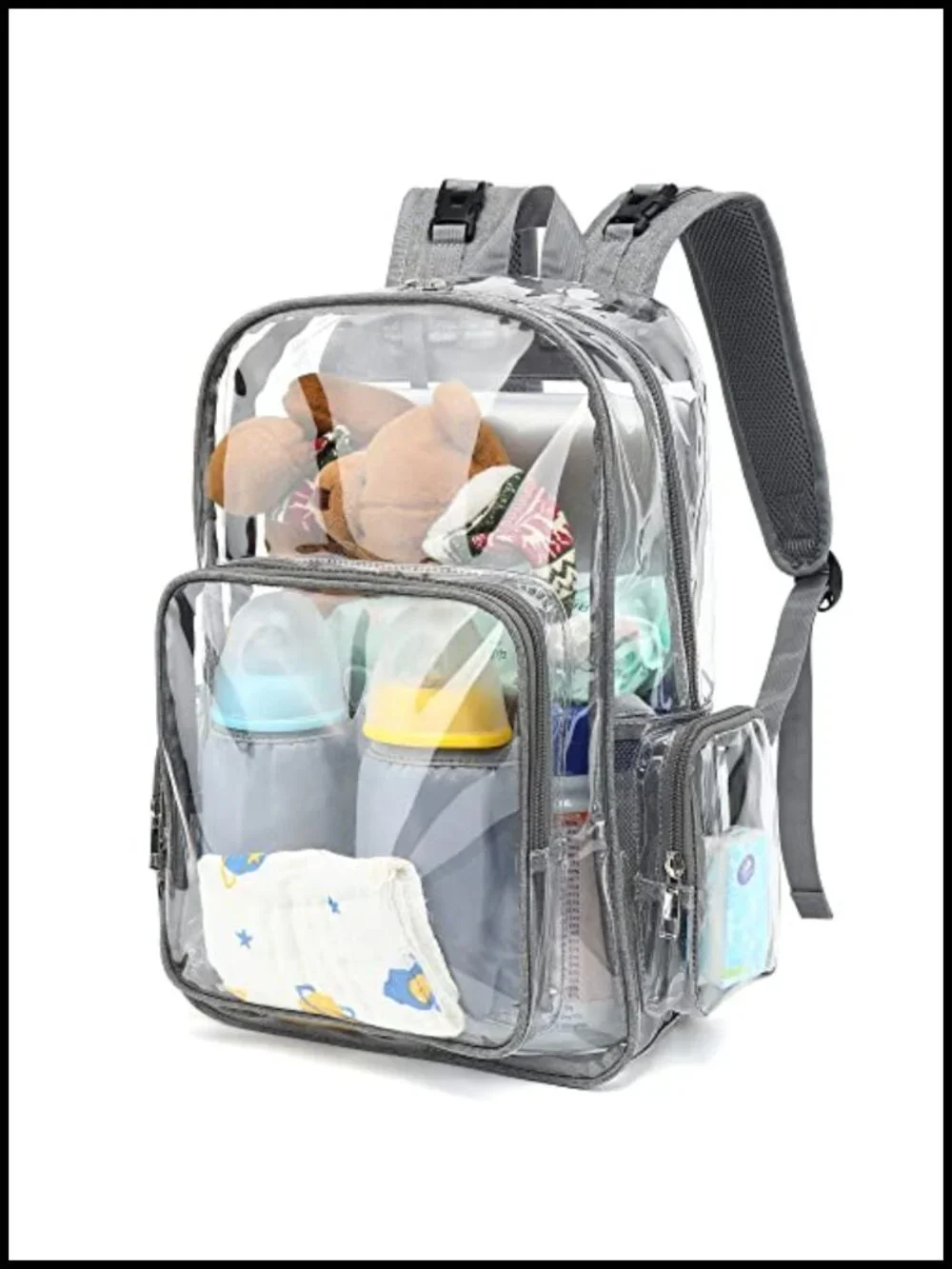 Clear Diaper Bag Backpack Waterproof PVC Mom Nappy Bags for Baby